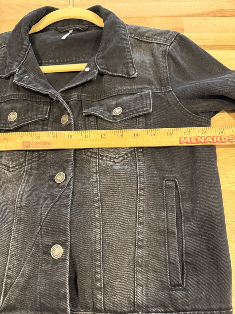 Free People Rumors Black Washed Denim Jacket Size S Oversized Distressed - Picture 10 of 12